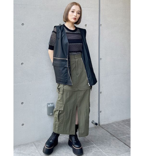 MURUA「クロシェミックスハーフスリーブニット」|ニット・セーター|