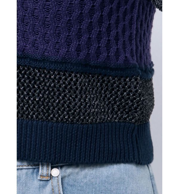 MURUA「クロシェミックスハーフスリーブニット」|ニット・セーター|