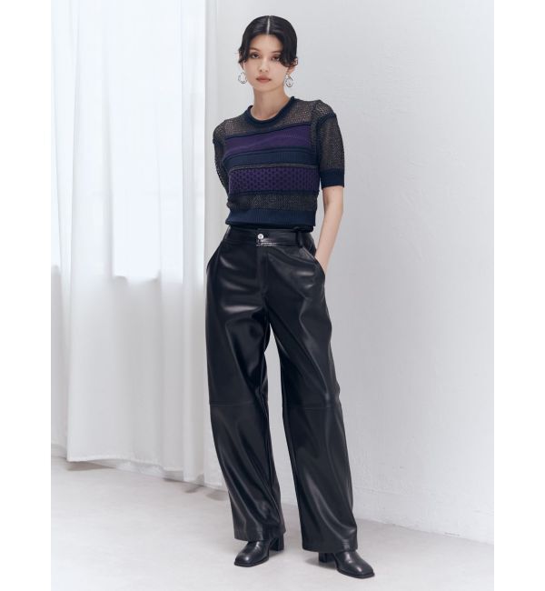 MURUA「クロシェミックスハーフスリーブニット」|ニット・セーター|