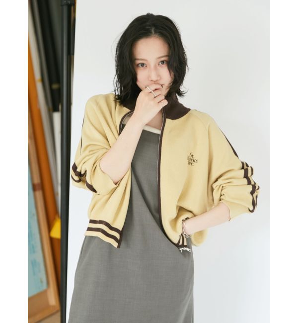 Ungrid「【WEB限定】ラインニットカーデ」|カーディガン|イエロー