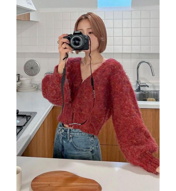 Ungrid「ダブルジップＶネックニットカーデ」|カーディガン|