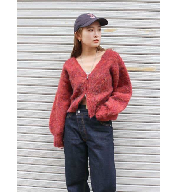 Ungrid「ダブルジップＶネックニットカーデ」|カーディガン|