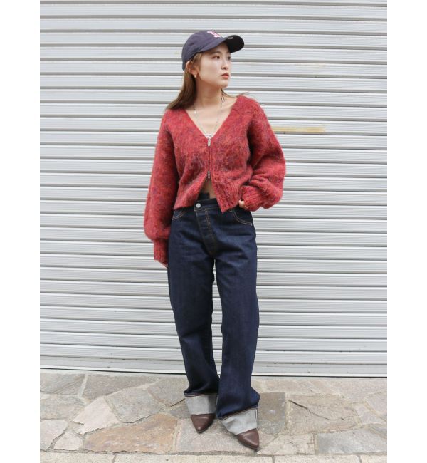 Ungrid「ダブルジップＶネックニットカーデ」|カーディガン|