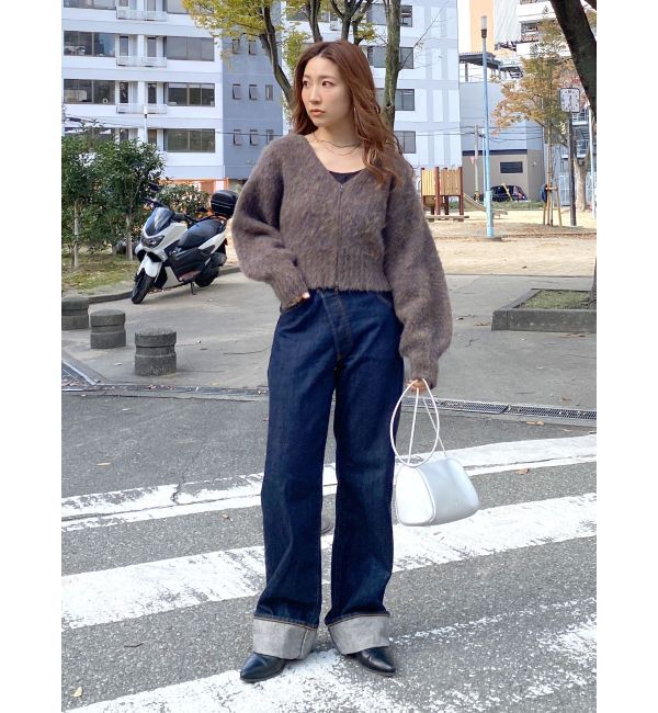 Ungrid「ダブルジップＶネックニットカーデ」|カーディガン|