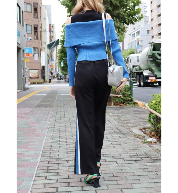 EVRIS「レイヤードオープンショルダーニットトップス」|ニット・セーター|