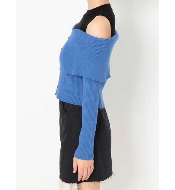 EVRIS「レイヤードオープンショルダーニットトップス」|ニット・セーター|