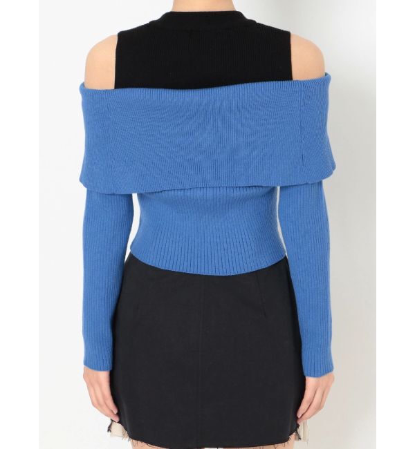 EVRIS「レイヤードオープンショルダーニットトップス」|ニット・セーター|