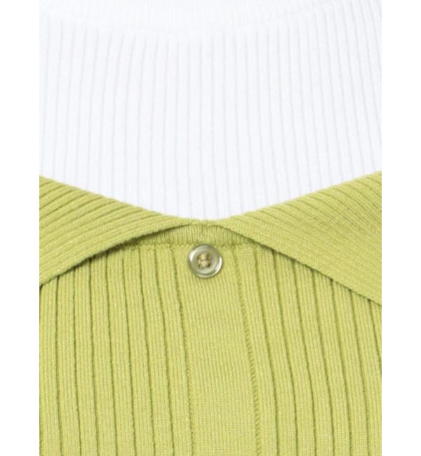 EVRIS「レイヤードオープンショルダーニットトップス」|ニット・セーター|