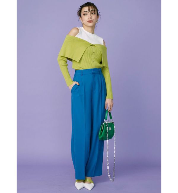 EVRIS「レイヤードオープンショルダーニットトップス」|ニット・セーター|