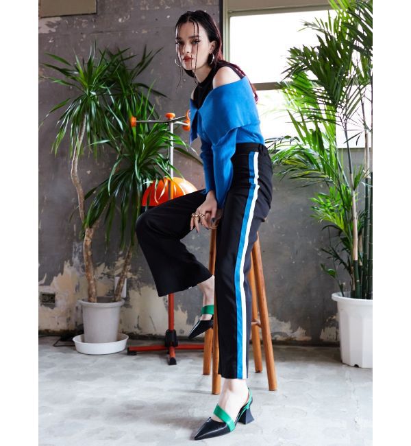 EVRIS「レイヤードオープンショルダーニットトップス」|ニット・セーター|