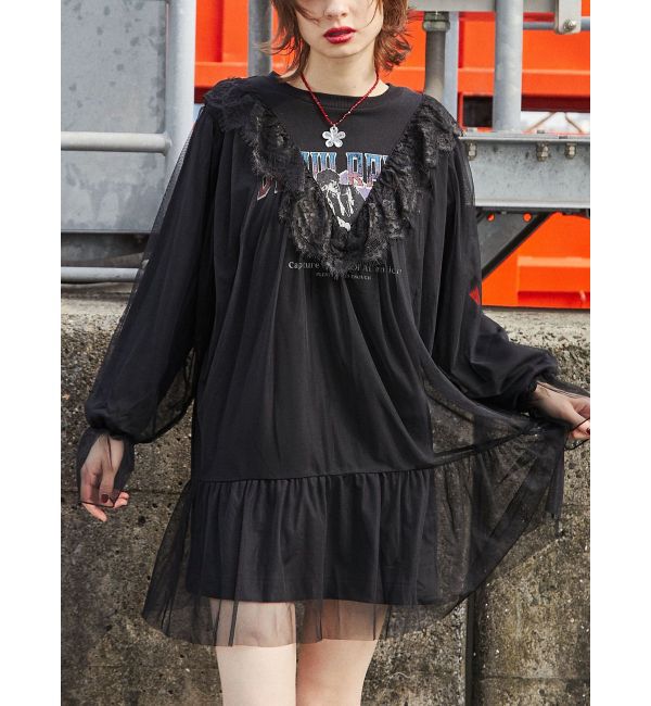 jouetie「ドッキングチュールロックワンピース」|ワンピース|