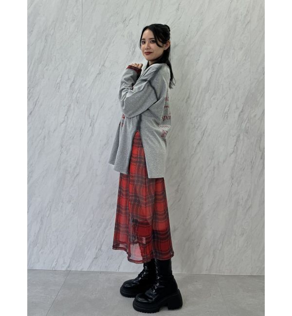 jouetie「チェックパターンシアーマキシワンピース」|ワンピース|