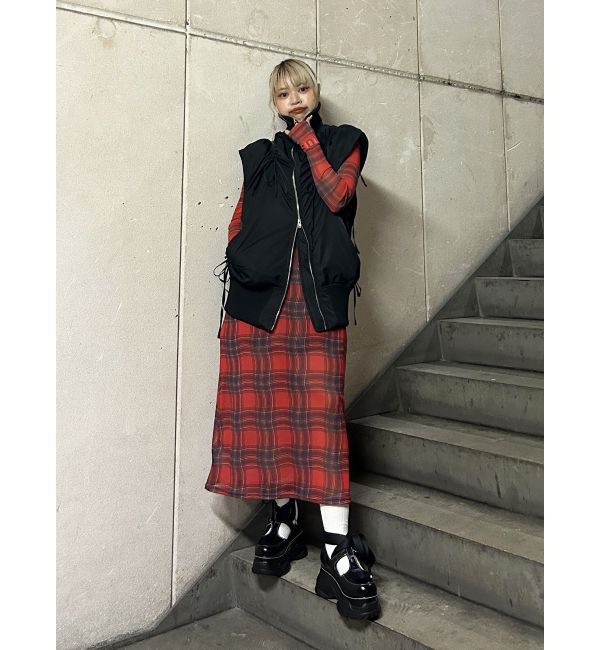 jouetie「チェックパターンシアーマキシワンピース」|ワンピース|