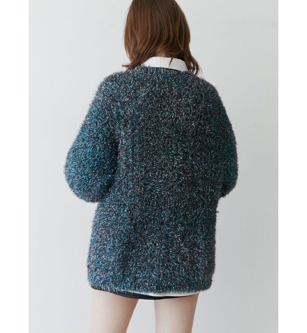 jouetie「ラメシャギーVネックカーデ」|カーディガン|