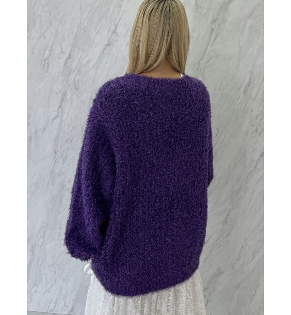 jouetie「ラメシャギーVネックカーデ」|カーディガン|