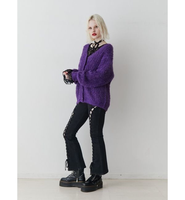 jouetie「ラメシャギーVネックカーデ」|カーディガン|