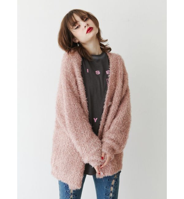 jouetie「ラメシャギーVネックカーデ」|カーディガン|