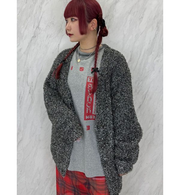 jouetie「ラメシャギーVネックカーデ」|カーディガン|