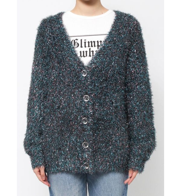 jouetie「ラメシャギーVネックカーデ」|カーディガン|