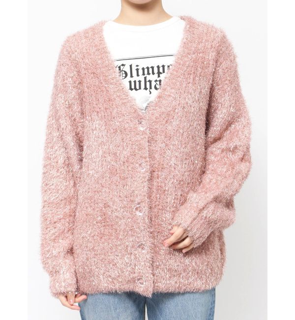 jouetie「ラメシャギーVネックカーデ」|カーディガン|