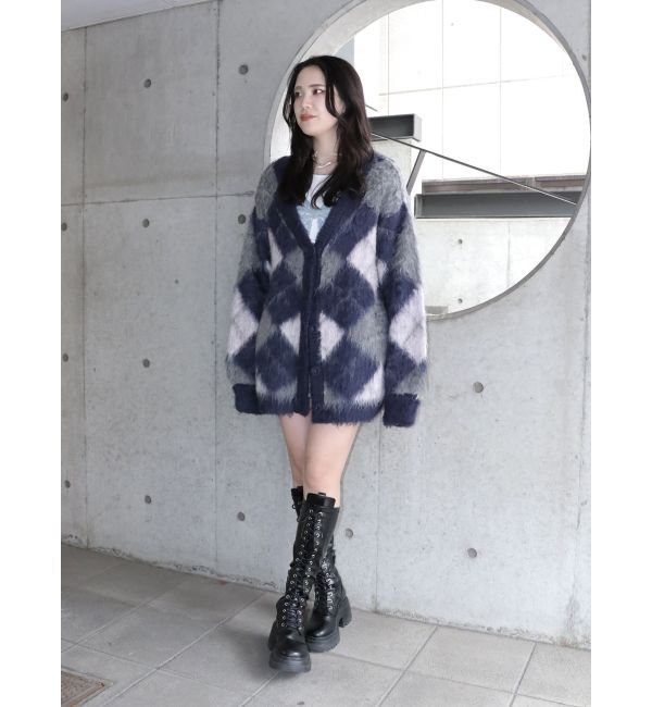 jouetie「パターンモヘアライクルーズカーデ」|カーディガン|