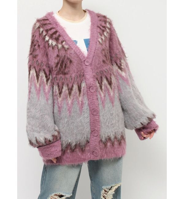 jouetie「パターンモヘアライクルーズカーデ」|カーディガン|