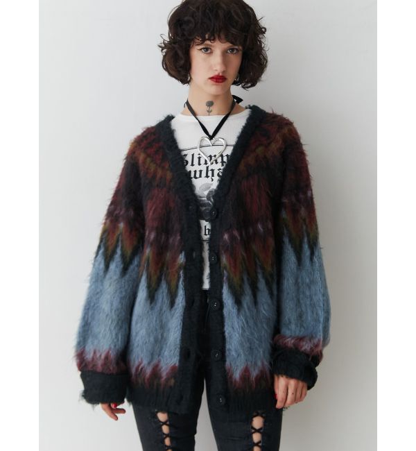 jouetie「パターンモヘアライクルーズカーデ」|カーディガン|