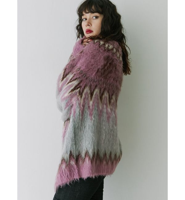 jouetie「パターンモヘアライクルーズカーデ」|カーディガン|