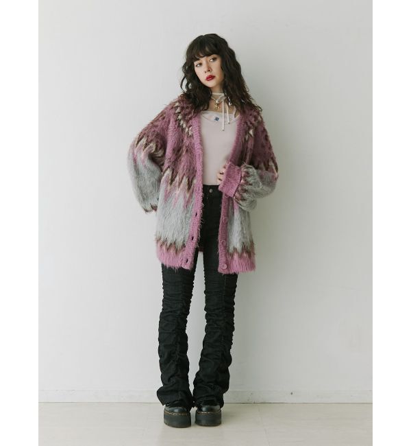 jouetie「パターンモヘアライクルーズカーデ」|カーディガン|