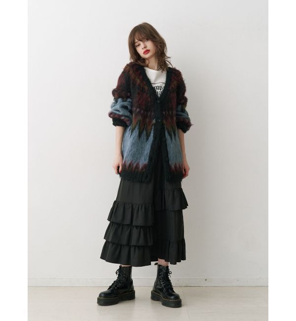 jouetie「パターンモヘアライクルーズカーデ」|カーディガン|