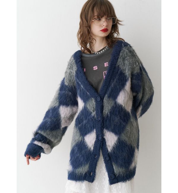 jouetie「パターンモヘアライクルーズカーデ」|カーディガン|