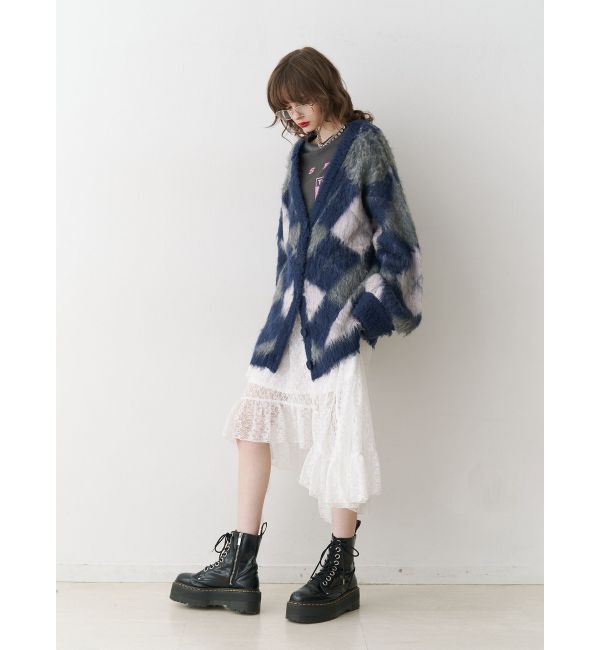 jouetie「パターンモヘアライクルーズカーデ」|カーディガン|