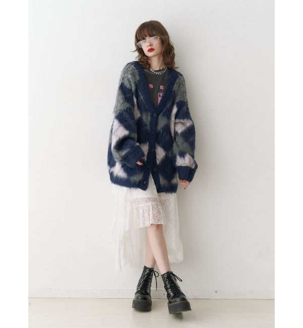 jouetie「パターンモヘアライクルーズカーデ」|カーディガン|