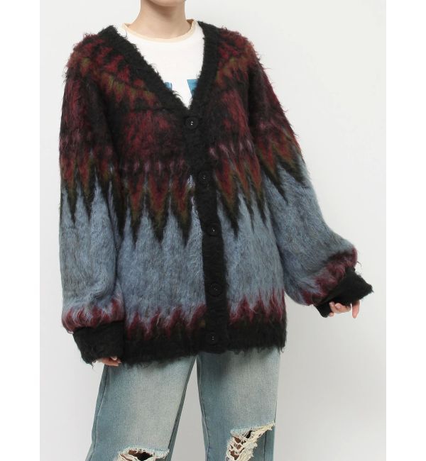 jouetie「パターンモヘアライクルーズカーデ」|カーディガン|