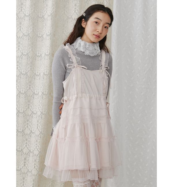 merry jenny「チュールドロストミニキャミワンピース」|ワンピース|