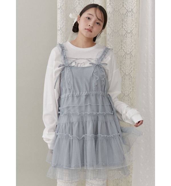 merry jenny「チュールドロストミニキャミワンピース」|ワンピース|