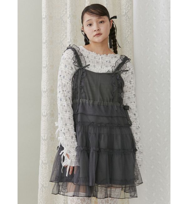 merry jenny「チュールドロストミニキャミワンピース」|ワンピース|