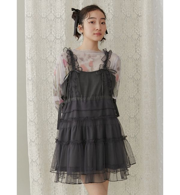 merry jenny「チュールドロストミニキャミワンピース」|ワンピース|