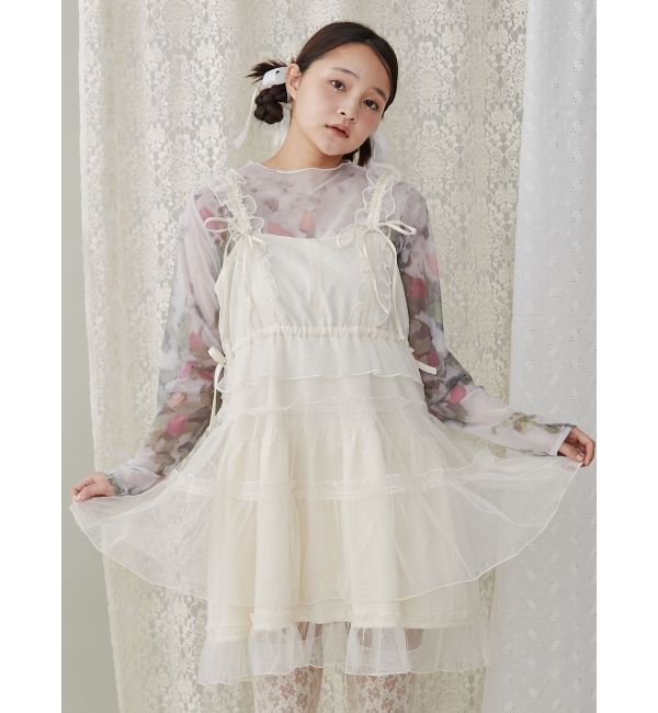merry jenny「チュールドロストミニキャミワンピース」|ワンピース|