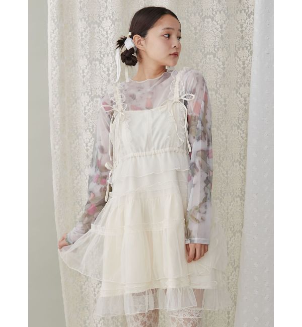 merry jenny「チュールドロストミニキャミワンピース」|ワンピース|