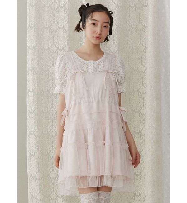 merry jenny「チュールドロストミニキャミワンピース」|ワンピース|