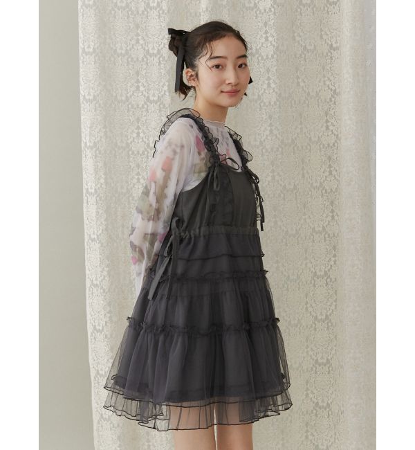merry jenny「チュールドロストミニキャミワンピース」|ワンピース|