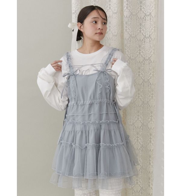 merry jenny「チュールドロストミニキャミワンピース」|ワンピース|