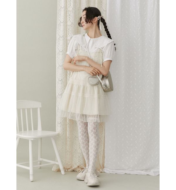 merry jenny「チュールドロストミニキャミワンピース」|ワンピース|