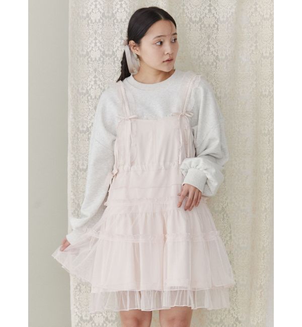 merry jenny「チュールドロストミニキャミワンピース」|ワンピース|
