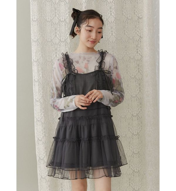 merry jenny「チュールドロストミニキャミワンピース」|ワンピース|