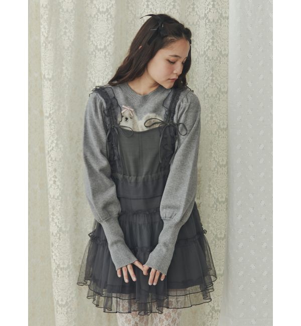 merry jenny「チュールドロストミニキャミワンピース」|ワンピース|