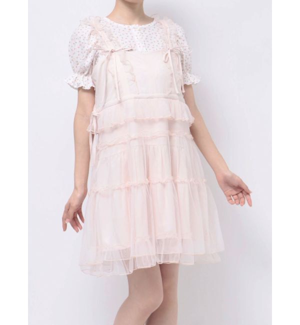 merry jenny「チュールドロストミニキャミワンピース」|ワンピース|