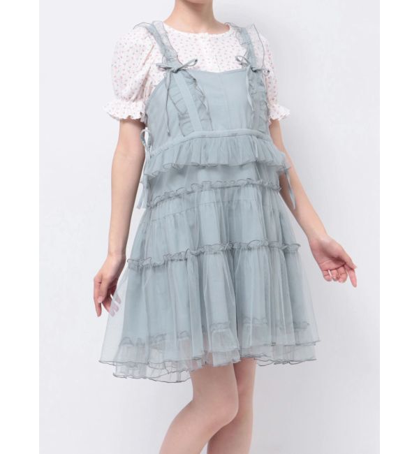 merry jenny「チュールドロストミニキャミワンピース」|ワンピース|