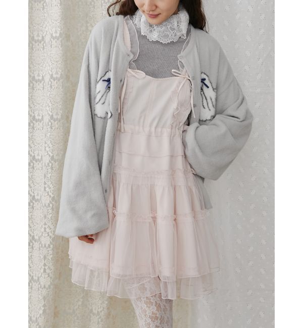 merry jenny「チュールドロストミニキャミワンピース」|ワンピース|ピンク
